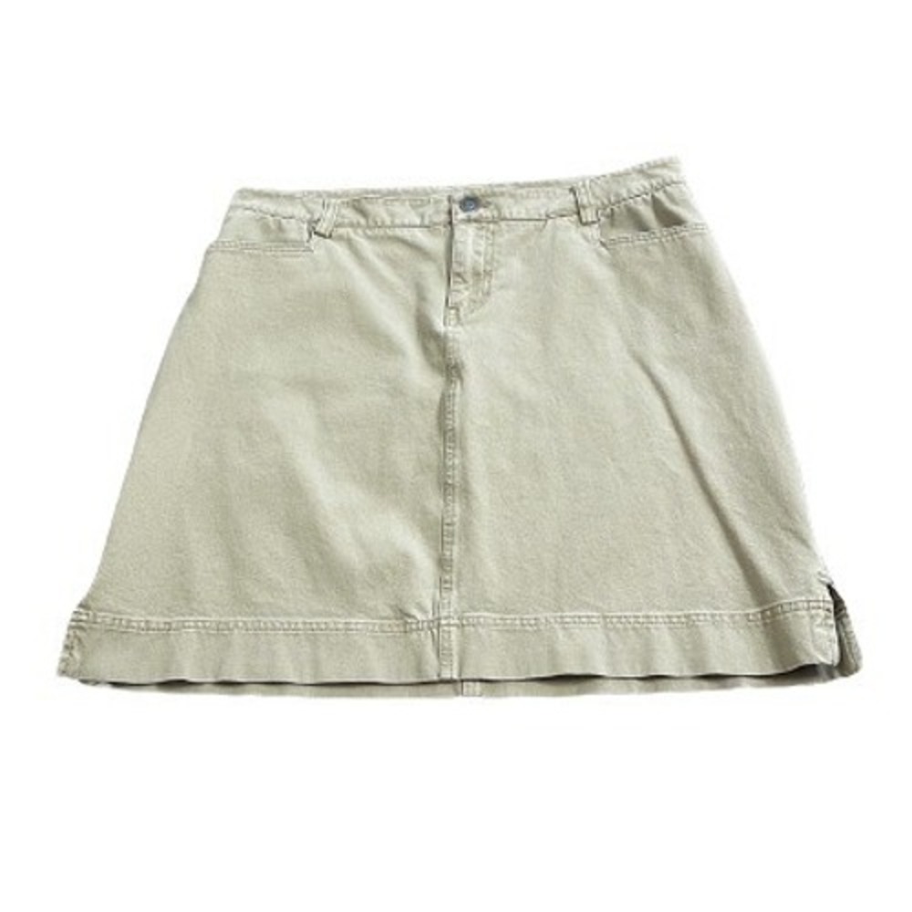 DULUTH TRADING CO WOMEN'S  KHAKI  MINI SKIRT‎ SIZE 12